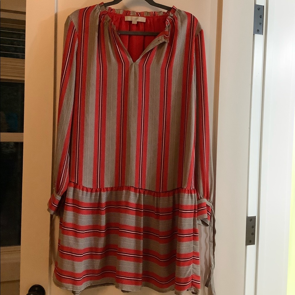 Loft striped midi dress size ST